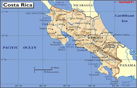 Costa Rican Map