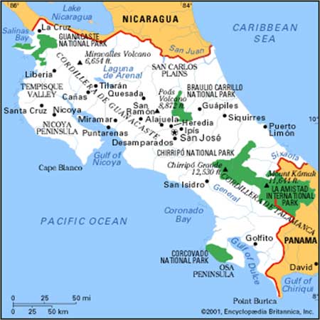 Costa Rican Map